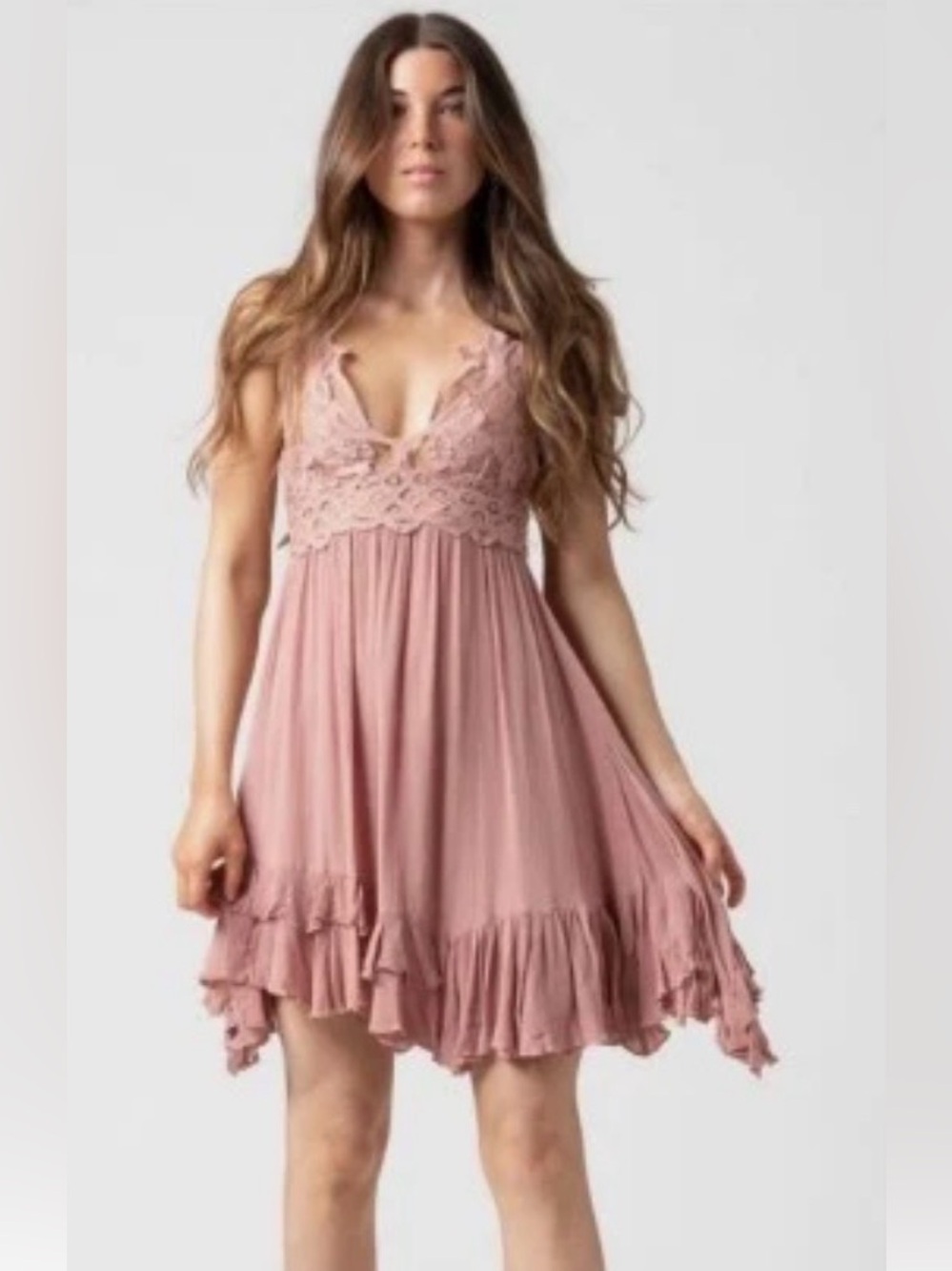 Free People Dusty Rose Adella Slip Dress
